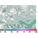 veter karta.png<>Vremenska napoved za hitrost in smer  vetra (ARSO). Barvna lestvica prikazuje hitrost v km/h . Puščice kažejo smer vetra.
